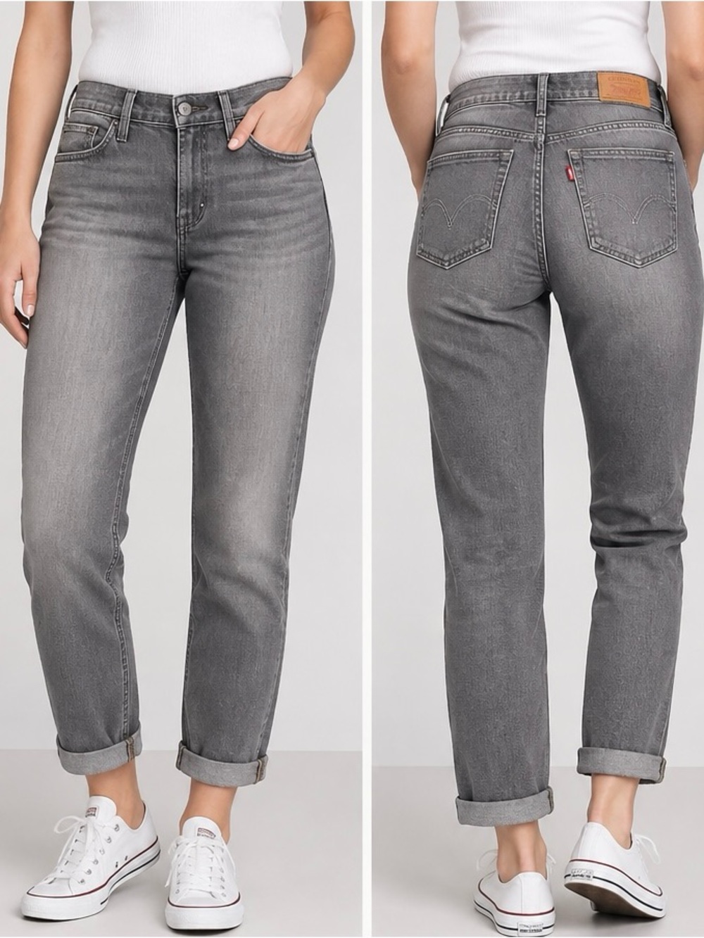 Levi’s Boyfriend Jeans Size 12 Medium Gray Straight Leg NWT